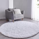 Tapete Pelo Alto Felpudo Peludo Macio Anti Derrapante Alérgico Branco Redondo 100 cm Sala Quarto Escritório Tapete Pelo Alto Felpudo Peludo Macio Anti Derrapante Alérgico Branco Redondo 100 cm Sala Quarto Escritório