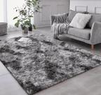 Tapete Pelo Alto Felpudo Peludo Macio Anti Derrapante Alérgico Mesclado Cinza 200 x 200 cm Sala Quarto Escritório