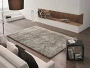 Tapete Peludo Apolo 150x200 Areia Prata Têxtil
