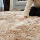 Tapete Peludo Luxuoso 3,00x2,00 Bege Mesclado Costa Oro Várias Cores