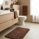 Tapete peludo sala quarto tecido felpudo 50x80 marrom