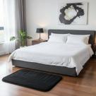 Tapete peludo sala quarto tecido felpudo 50x80 preto