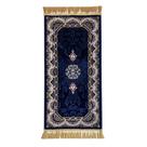 Tapete Persa Royal Azul Marinho 50x100cm Fio Acetinado - Decoração para Quarto e Sala