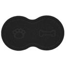 Tapete Pet pvc Comedouro 46x26cm - Comida e Água - Cão - Preto - Uzoo