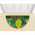 Tapete plantas bem vindo, formato meia lua medida porta.