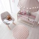 Tapete Poá Redonda Mimo Infantil 1 Metro Bebê Criança Menina Feminino Rosa Jolitex Junior Baby