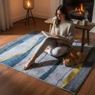 Tapete Premium Retangular 140x100cm Antiderrapante Para Sala Quarto Decoração