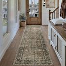 Tapete PureCozy Brown Runner Vintage 90x210 cm, lavável, antiderrapante