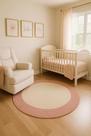 Tapete quarto do bebe de croche tapete infantil rose rosa chá
