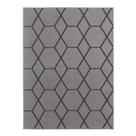 Tapete Quarto / Sala Desenhado Funcional Hexagonal Grafite 52 - 150x200 Cm - J. Serrano