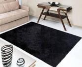 Tapete Realce jolitex anti-derrapante pelo alto 1,00 m x 1,40 m preto