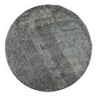 Tapete Redondo Antiderrapante Macio Apolo Felpudo Pelo Baixo Liso 2,00 x 2,00 Prata Têxtil Duo