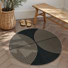 Tapete redondo Lahome Modern Rainbow 122 cm de poliéster lavável Tapete redondo Lahome Modern Rainbow 122 cm de poliéster lavável