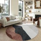 Tapete redondo Sungea Grey Faux Wool, antiderrapante, lavável 240 cm