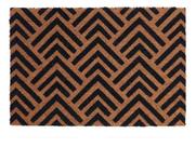 Tapete Retangular Preto Marrom 40x60 Cm Retencao De Sujeira