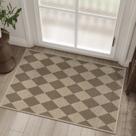 Tapete Rugalia Easy Jute Checkered Entryway 60x90cm marrom