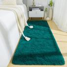 Tapete Runner Benron Soft para quarto, lavável em 60 x 180 cm, azul-petróleo