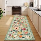 Tapete Runner DUKINO 2x6, cozinha, corredor, lavável, antiderrapante, verde