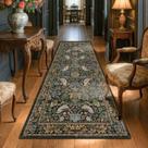 Tapete Runner Hazo Haus 76x244cm floral antiderrapante de pêlo baixo