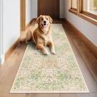 Tapete Runner Hazo Haus Vintage Bege Verde 80cm x 240cm