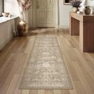 Tapete Runner HUGEAR Vintage Bege Retrô Envelhecido, 2 x 6 pés, lavável