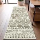 Tapete Runner Jinchan Moroccan 61x183 cm Taupe Low-Pile, antiderrapante