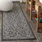 Tapete Runner JONATHAN Y Charleston Vintage 2m x 3m preto/cinza