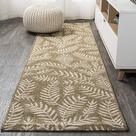 Tapete Runner JONATHAN Y Nevis Palm Frond para uso interno/externo 2x8