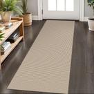 Tapete Runner KOZYFLY para corredores 60x180cm lavável em marfim/cáqui