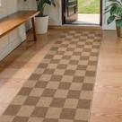 Tapete Runner Lahome Checkered Easy Jute 61x244cm para interior e exterior