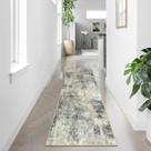 Tapete Runner Lahome Modern Abstract 60x240cm cinza antiderrapante
