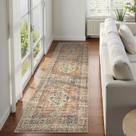 Tapete Runner Lahome Oriental, 2,5 x 8 pés, lavável, antiderrapante, pêssego