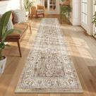 Tapete Runner LOKHOM lavável 2x8 antiderrapante vintage (marrom bege)