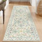 Tapete Runner Morebes lavável 60x180cm creme/multi vintage Boho