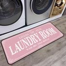 Tapete Runner ROMAMIGO Lavanderia antiderrapante rosa 50x120cm