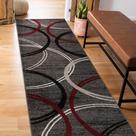 Tapete Runner Rugshop Modern Wavy Circles Design 60x210 cm vermelho Tapete Runner Rugshop Modern Wavy Circles Design 60x210 cm vermelho
