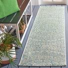 Tapete Runner SAFAVIEH Courtyard Collection em marfim e verde