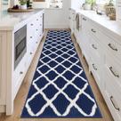 Tapete Runner SHACOS Kitchen 60x180cm, lavável, antiderrapante, azul