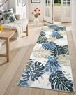 Tapete Runner Wonnitar lavável Blue Leaf de 2 x 6 pés para cozinha