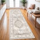 Tapete Runner YOUFORTONG lavável 90x240cm bege para corredor