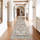 Tapete Runner YOUFORTONG lavável 90x600cm bege para corredor