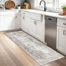 Tapete Runner ZHXXUJ antiderrapante lavável 60x150cm bege/cinza