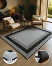 Tapete Sala 1,50x2,00m Tipo Sisal Cinza Preto Antiderrapante Moderno Decorativo Quarto Lancer