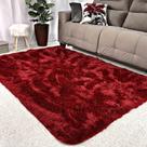 Tapete Sala 2 00x1 50 Peludo 4 cm de Altura Shaggy Retangular 150x200cm Bordô OEM