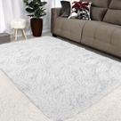 Tapete Sala 2 e 00x1 e 50 Peludo 4 cm de Altura Shaggy Retangular 150x200cm Branco OEM