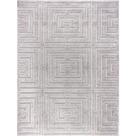 Tapete Sala 200X250 Alto Relevo Realce Eden 51 Cinza Prata