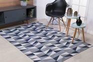 Tapete Sala 2,50m x 2,00m Jacquard Antiderrapante Geométrico - Ladrilhado Marinho