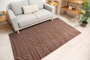 Tapete Sala Alto Relevo Realce Trama Taupe Marrom 300x400 cm 3x4m