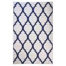 Tapete Sala Decorativo 100X150 Cm Geo Arabesco Prata Azul
