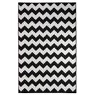 Tapete Sala Decorativo 50X150 Cm Geometrico Zigzag Preto